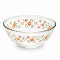 Vintage Floral Clear Glass Serving Bowl