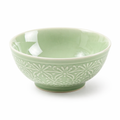 Embossed Sage Green Ceramic Bowl