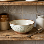 Meadow Grass Ceramic Footed Bowl