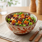 Autumn Foliage Ceramic Footed Bowl
